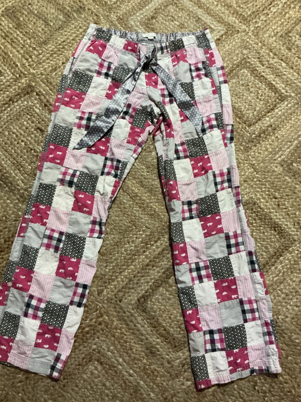 aerie Pink, White & Black Patchwork Lounge Pants